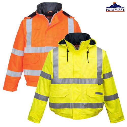 Flame resistant workwear - Hi-Vis Anti-Static Flame Resistant Bomber Jacket