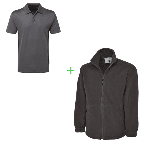 Polo Shirt + Fleece Jacket