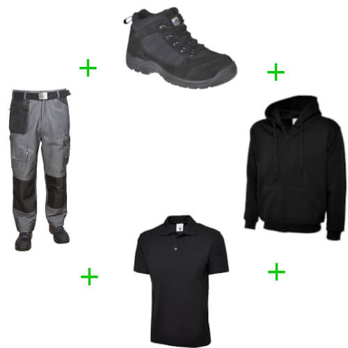 Work Trousers - Hoodie - Polo Shirt - Boots