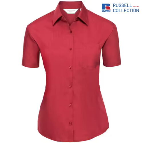 Elegant Ladies Short Sleeve Poplin Shirt